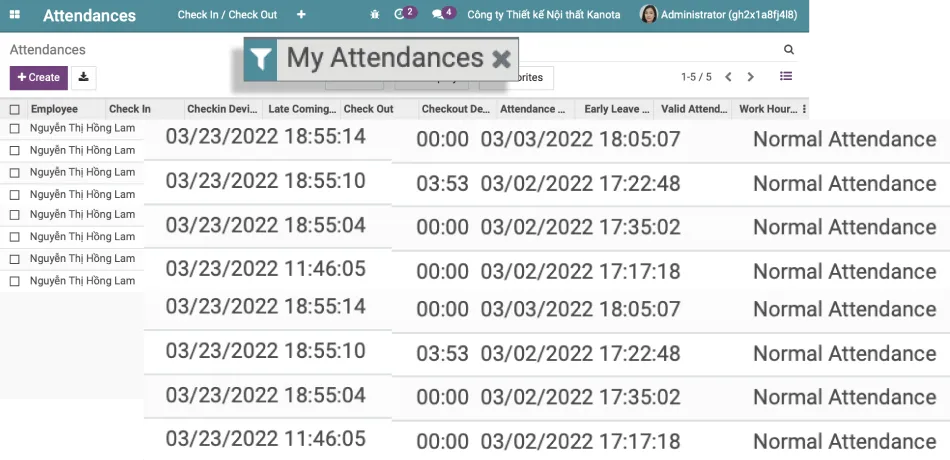 Sync Employee Attendance data - Viindoo Attendance