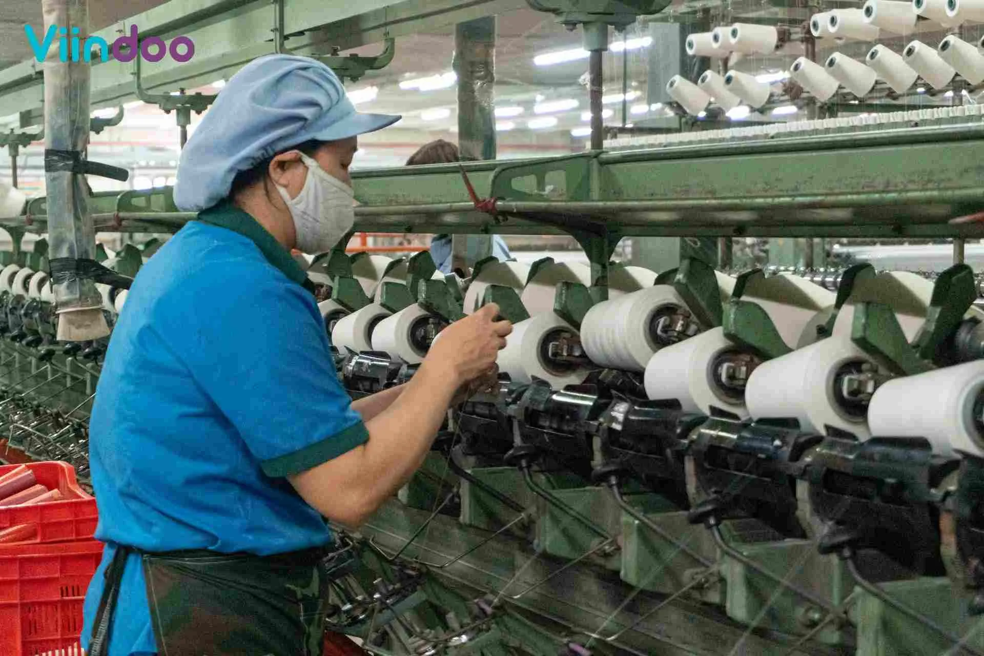A stage in the Textile process at X20 Nam Dinh.