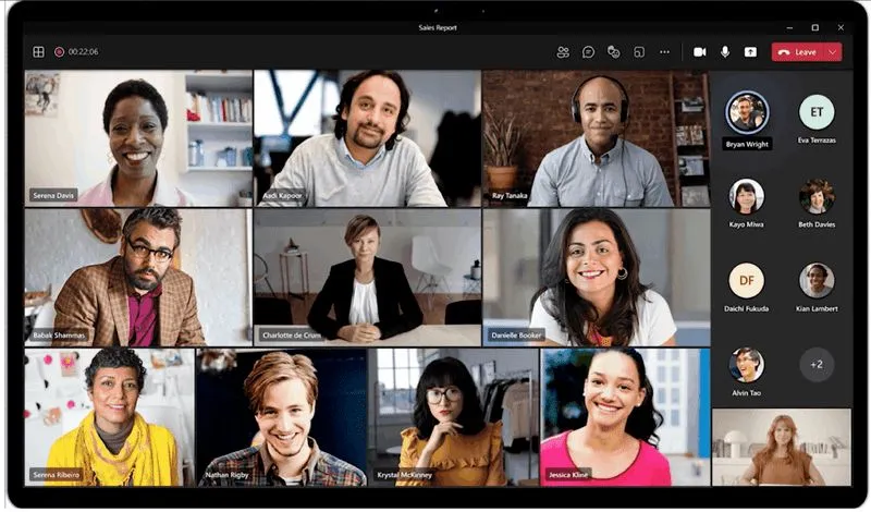 MS Teams allows businesses to hold meetings anywhere with up to 300 attendees.